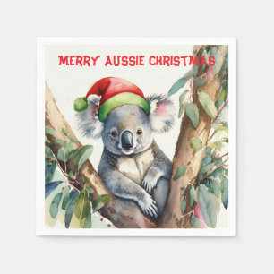 Serviette En Papier Joyeux Noël australien Koala 