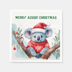 Serviette En Papier Joyeux Noël australien Koala