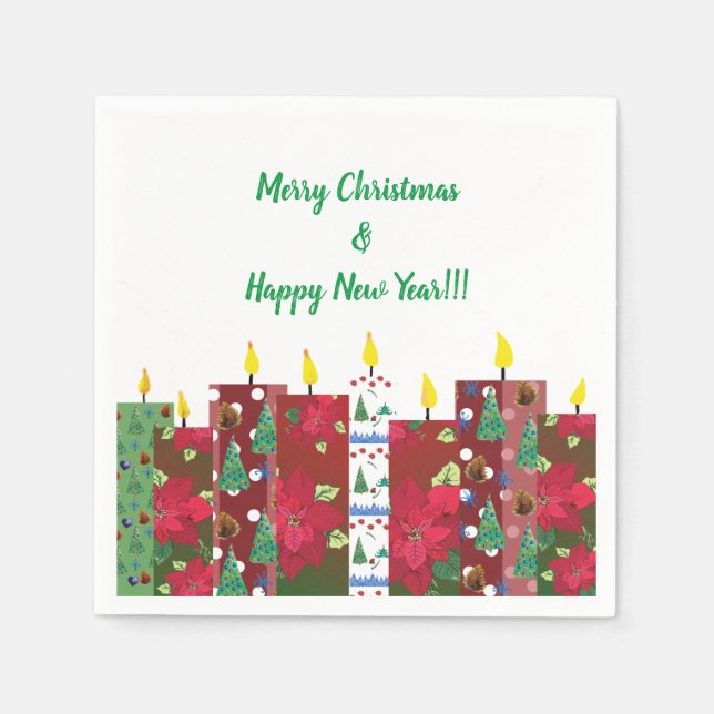 Serviette En Papier Joyeux Noël< Bonne année (Devant)