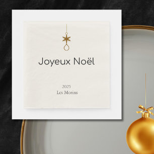Serviette En Papier Joyeux Noel - branches de pin délicates