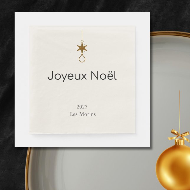 Serviette En Papier Joyeux Noel - branches de pin délicates  (Créateur téléchargé)