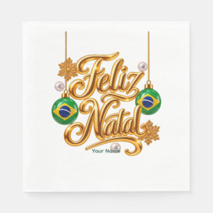 Serviette En Papier Joyeux Noël Brésil Noël personnalisé