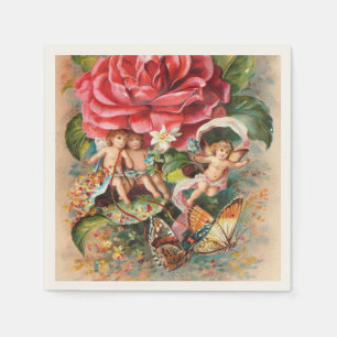 Serviette En Papier Joyeux Noël - Carte postale vintage de l'ère victo