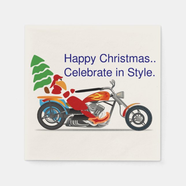 SERVIETTE EN PAPIER JOYEUX NOËL, CÉLÉBREZ DANS LE STYLE (Devant)
