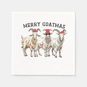 Serviette En Papier Joyeux Noël chèvre Animal Amateur de chèvres Joyeu