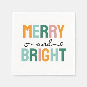 Serviette En Papier Joyeux Noël Classique Minimaliste Simple