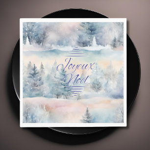 Serviette En Papier Joyeux Noël dans les tons cool
