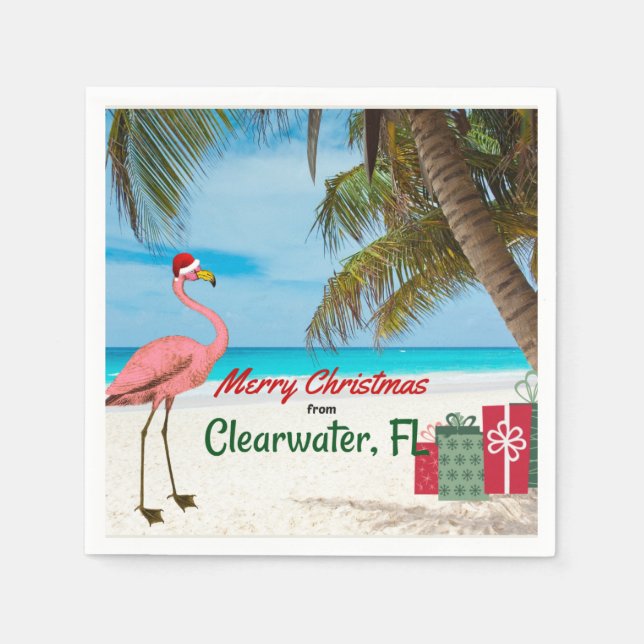 Serviette En Papier Joyeux Noël de Clearwater, FL (Devant)