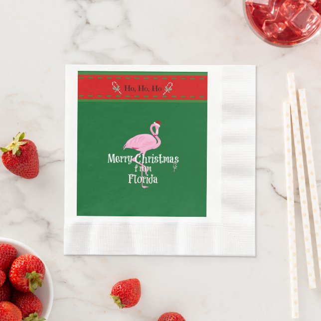 Serviette En Papier Joyeux Noël de Floride (En situation)