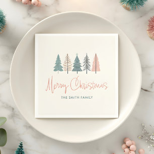 Serviette En Papier Joyeux Noël Élégant Moderne