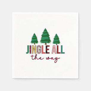 Serviette En Papier Joyeux Noël en Chanson Tout au Long du Chemin