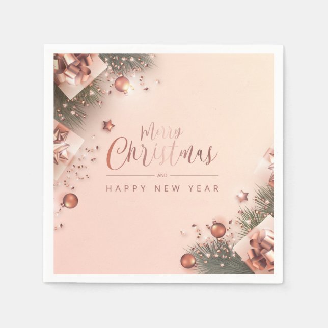 Serviette En Papier Joyeux Noël et Bonne Année (Devant)