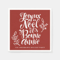 Joyeux Noël et Bonne Année Calligraphie Rouge