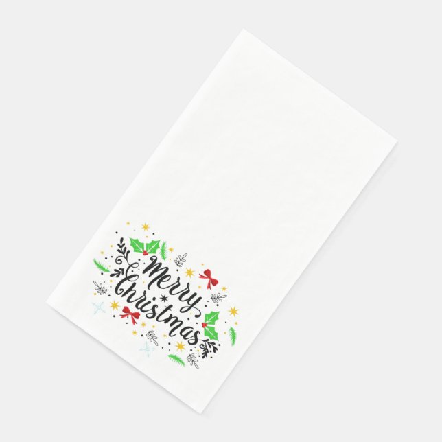 Serviette En Papier Joyeux Noël festif   (Coin)