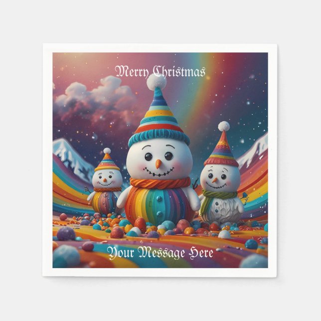 Serviette En Papier Joyeux Noël festif (Devant)