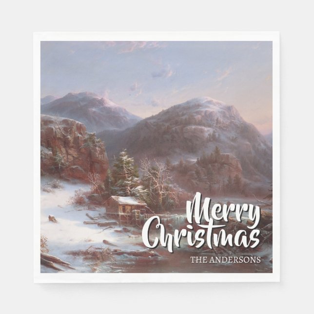 Serviette En Papier Joyeux Noël festif Gignoux d'hiver (Devant)