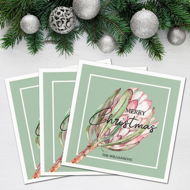 Serviette En Papier Joyeux Noël Fleur tropicale (Créateur téléchargé)