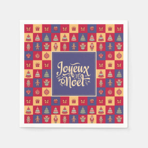Serviette En Papier Joyeux Noel français Joyeux Noël festif chic