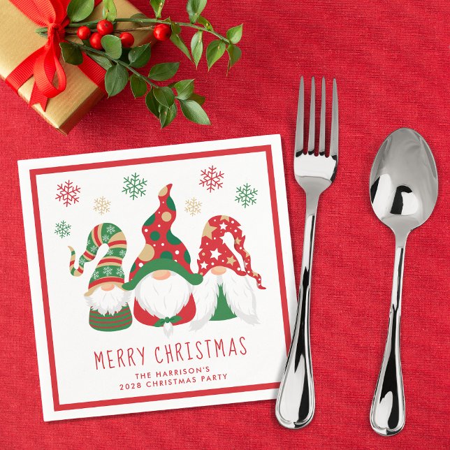 Serviette En Papier Joyeux Noël Gnomes (Créateur téléchargé)