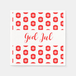 Serviette En Papier Joyeux Noël God Jul modèle scandinave cadeau