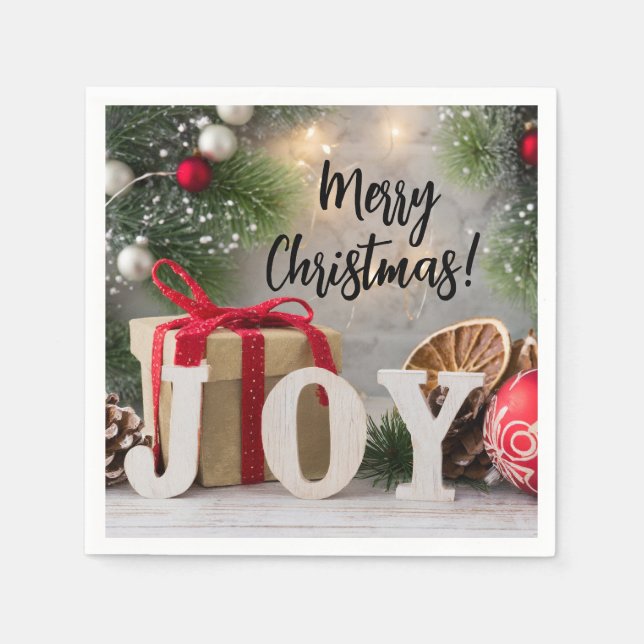 Serviette En Papier Joyeux Noël Joy Napkins (Devant)
