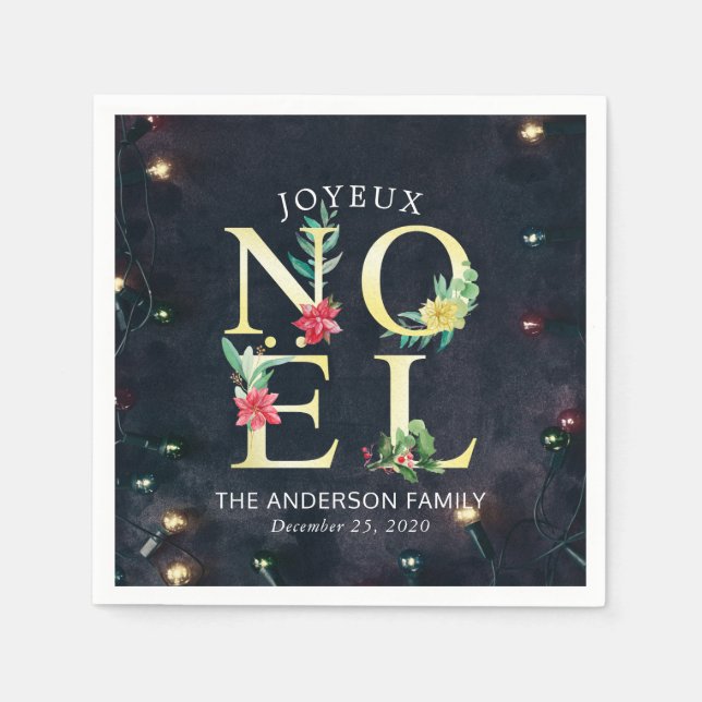 Serviette En Papier Joyeux Noel Joyeux Noël Joyeux voeux du Nouvel An (Devant)