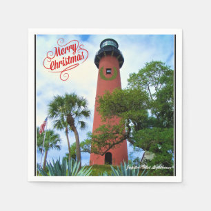 Serviette En Papier Joyeux Noël Jupiter Inlet Lighthouse Floride