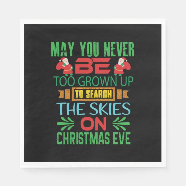 Serviette En Papier Joyeux Noël Le Ciel Le Soir De Noël (Devant)