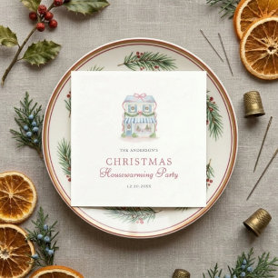 Serviette En Papier Joyeux Noël Maison Aquarelle Prépa
