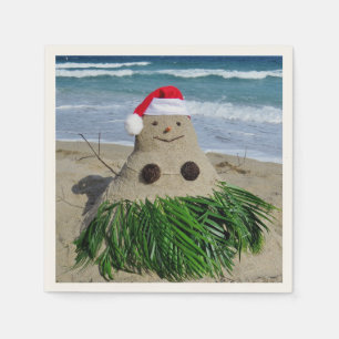 Serviette En Papier Joyeux Noël Mele Kalikimaka Sandman Snowman