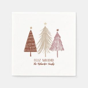Serviette En Papier Joyeux Noël Merry Christmas Arbre de Fête Vacances