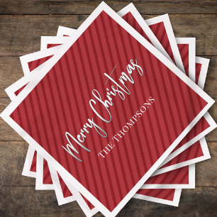 Serviette En Papier Joyeux Noël Mignon Rouge Calligraphie Fantaisiste