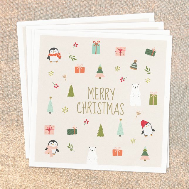 Serviette En Papier Joyeux Noël, Mignonne (Créateur téléchargé)