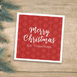 Serviette En Papier Joyeux Noël Minimaliste Simple Flocon de neige Rou<br><div class="desc">Ce design carte photo minimaliste simple comprend Noël rouge simple minimaliste, minimaliste moderne motif de flocon de neige, hivernal festif joli script de calligraphie, police de typographie fantaisie tendance, Noël de vacances classique nom de famille, Noël papier cocktail dînatoire, Noël fête de fête fournitures décoration, un design de flocon de...</div>