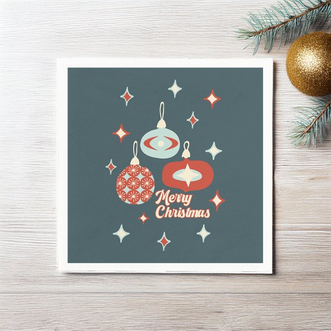 Serviette En Papier Joyeux Noël moderne du milieu du siècle (Créateur téléchargé)