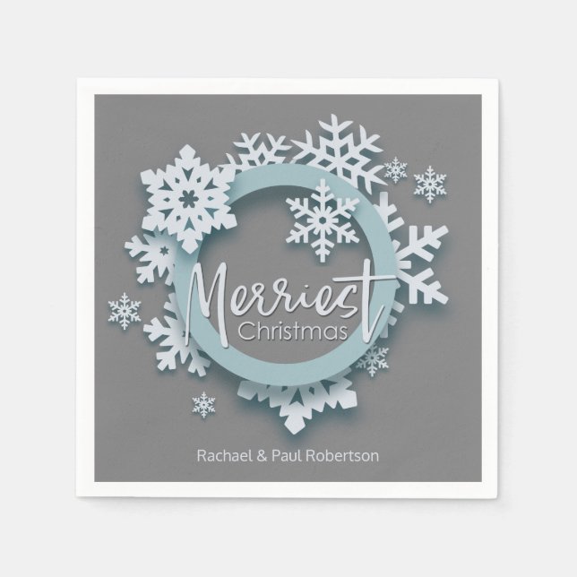 Serviette En Papier Joyeux Noël moderne Style de vacances (Devant)