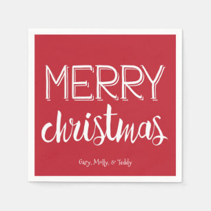 Serviette En Papier Joyeux Noël Monogram Holiday Napkin