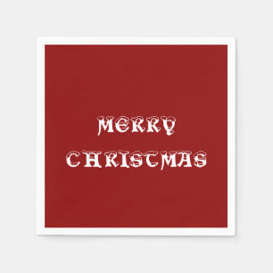 Serviette En Papier Joyeux Noël noir papier rouge Napkin