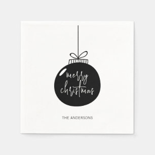 Serviette En Papier Joyeux Noël Ornement de Noël moderne serviettes de