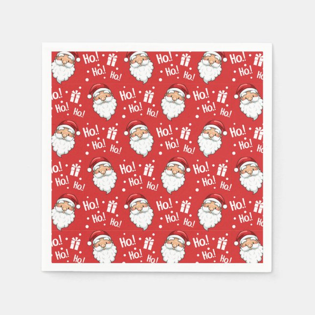 Serviette En Papier Joyeux Noël Père Noël (Devant)