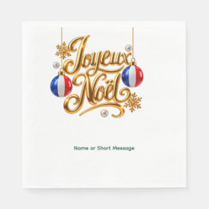 Serviette En Papier Joyeux Noël personnalisé Papier de Noël français