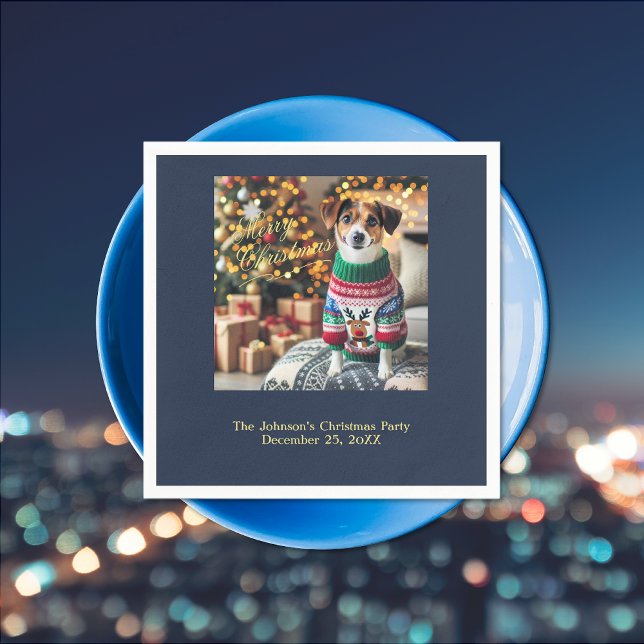 Serviette En Papier Joyeux Noël photo (Merry Christmas Photo Napkin)