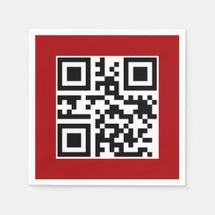 Serviette En Papier Joyeux Noël QR Code sur rouge
