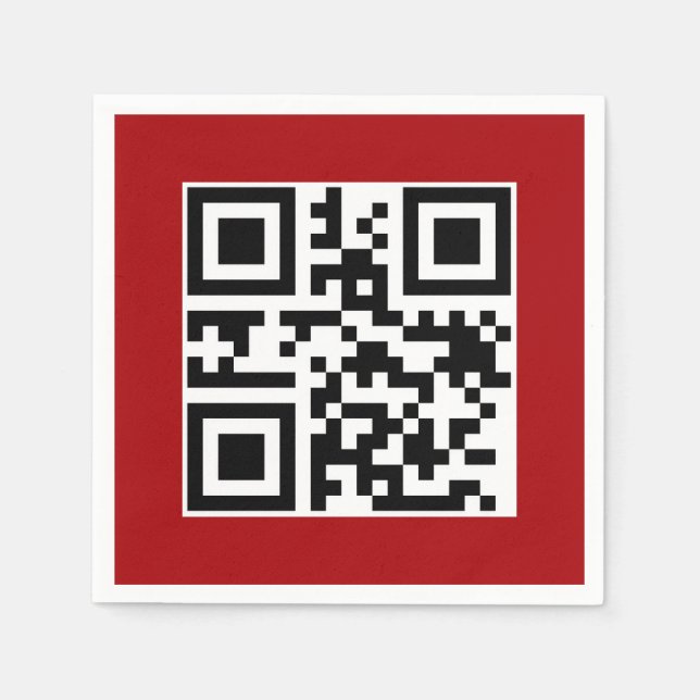 Serviette En Papier Joyeux Noël QR Code sur rouge (Devant)
