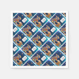Serviette En Papier Joyeux Noël Renne qui danse