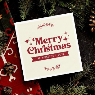 Serviette En Papier Joyeux Noël Retro Super