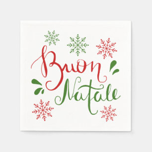 Serviette En Papier Joyeux Noël Rouge Vert italien