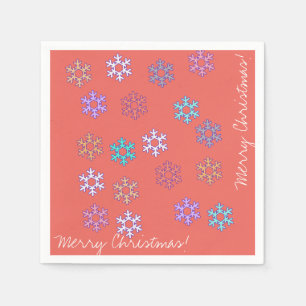 Serviette En Papier Joyeux Noël Snowflakes Papier Napkin