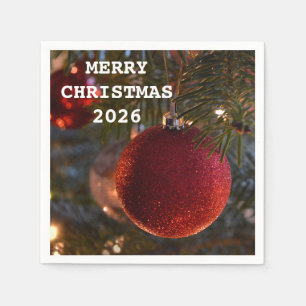 Serviette En Papier Joyeux Noël stylé Vacances heureuses 2026