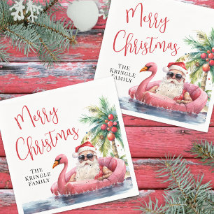 Serviette En Papier Joyeux Noël sur la plage